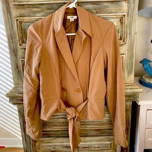 Cato Tan cropped blazer.